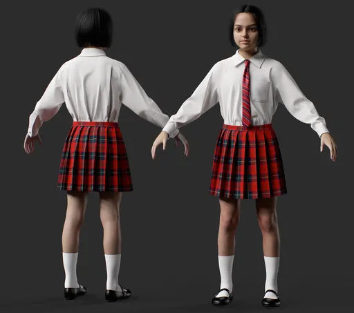 Plaid School Girl Uniform