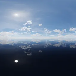 Puffy White Clouds Sunny Day