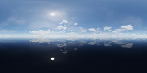 Puffy White Clouds Sunny Day