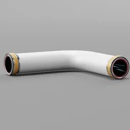 "High Quality sci-fi pipe L - Modular pipes for your Blender 3D scifi scenes. White and red tubes, gold pipelines and jet turbine inspired design for hire 3D artists."