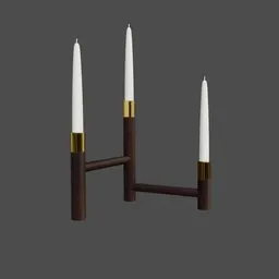 3D rendered Brazilian style candle holder model with modern aesthetics, compatible with Blender.