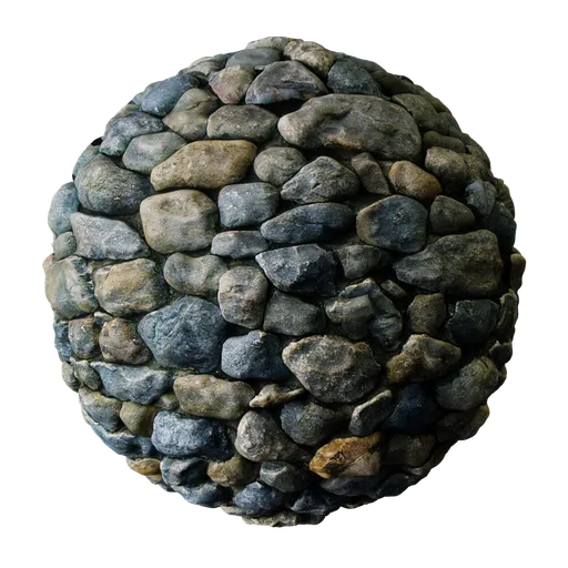 Stone Rock Wall Blue