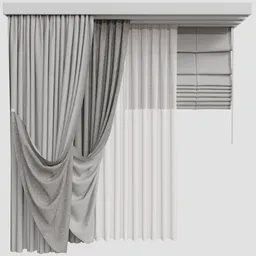 GD Silk and Cotton Curtain Set