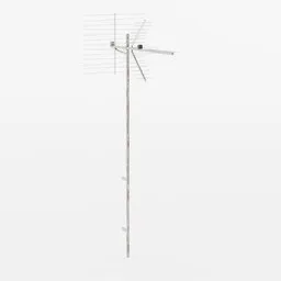 Detailed 3D model of an antenna for texturing and rendering in Blender, ideal for urban environments.