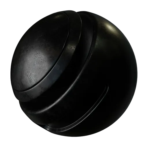 Shabby black glossy metal