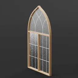 3D-rendered modern gothic-style window blending historical design with contemporary elements, compatible with Blender.