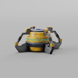 3D model of a capsule machine with open/close animation, rigged, PBR textures, perfect for Blender VR/AR gaming.