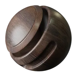 High-resolution PBR brown fine wood material for realistic texturing in 3D models, suitable for Blender and other 3D software.