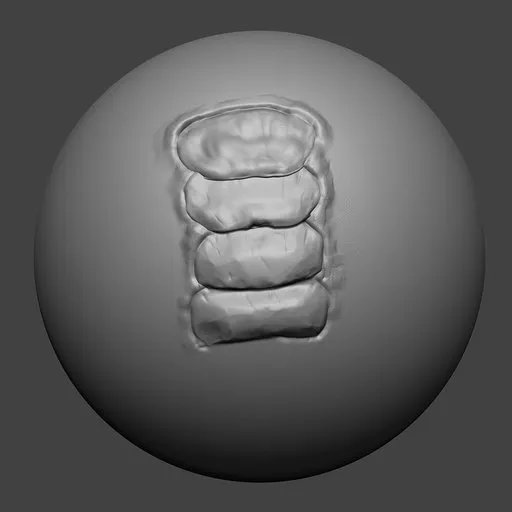 NS Line Scales 02 brush imprint for 3D dragon scale detailing on sculpted models in Blender.