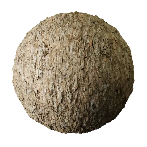 High-detail tree bark 2K PBR material for Blender 3D with realistic displacement mapping.