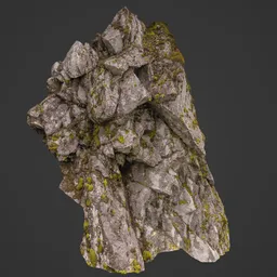 Rock Cliff Moss Photoscan