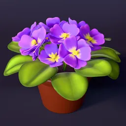 Stylized violet houseplant