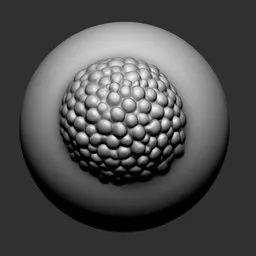 3D sculpting brush stroke effect resembling pimpled creature skin texture for detailed model design in Blender.