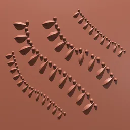 Blender 3D sculpting brush creating a pearl necklace motif for detailing 3D models Armour & Jewellery.