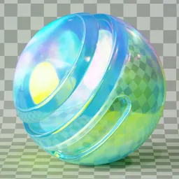 PBR Coated Funky Glass Material with Rainbow Reflection Effect for Blender 3D Rendering.