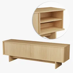 IKEA STOCKHOLM TV bench with sliding doors