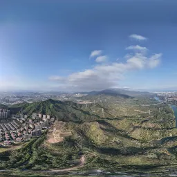 Green tree mountain cloud bluesky