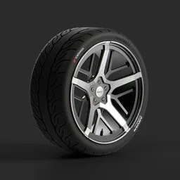 High-detail 3D model of a 21 inch Speedline rim and Yokohama ADVAN racing tire for Blender vehicle design.