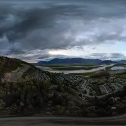 Aerial Landscape Mountain Stormy Sky