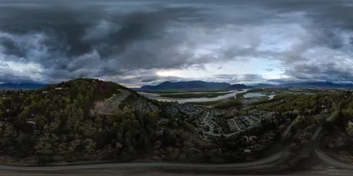 Aerial Landscape Mountain Stormy Sky