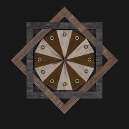 Intricately designed 3D wooden wall clock model, perfect for Blender rendering and decoration asset.