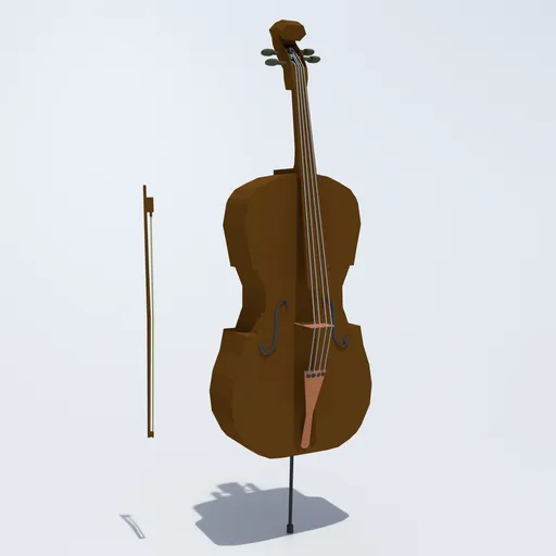Low Poly Cello | Musical Instruments models | Blendkit