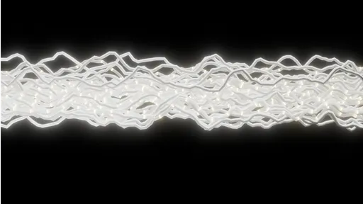 Illuminated white wire mesh in an abstract 3D render, suitable for creative and futuristic design use.