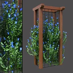 Blue Flower Trellis Tower