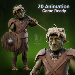 Goblin Warrior-Rigged-Animated