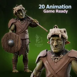 Goblin Warrior Rigged Animated