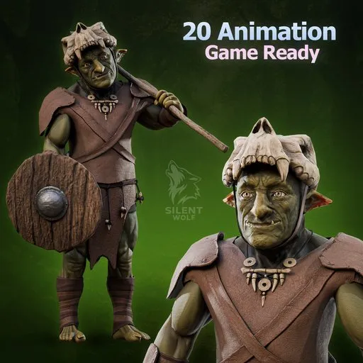 Goblin Warrior Rigged Animated