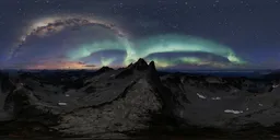 Night Aurora Lights Mountains