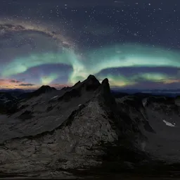 Night Aurora Lights Mountains