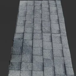 High-resolution 3D model of a roof section with detailed textures, ideal for Blender 3D architectural visualization.