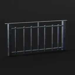 3D model of a simple, modern iron fence suitable for private building rendering in Blender.