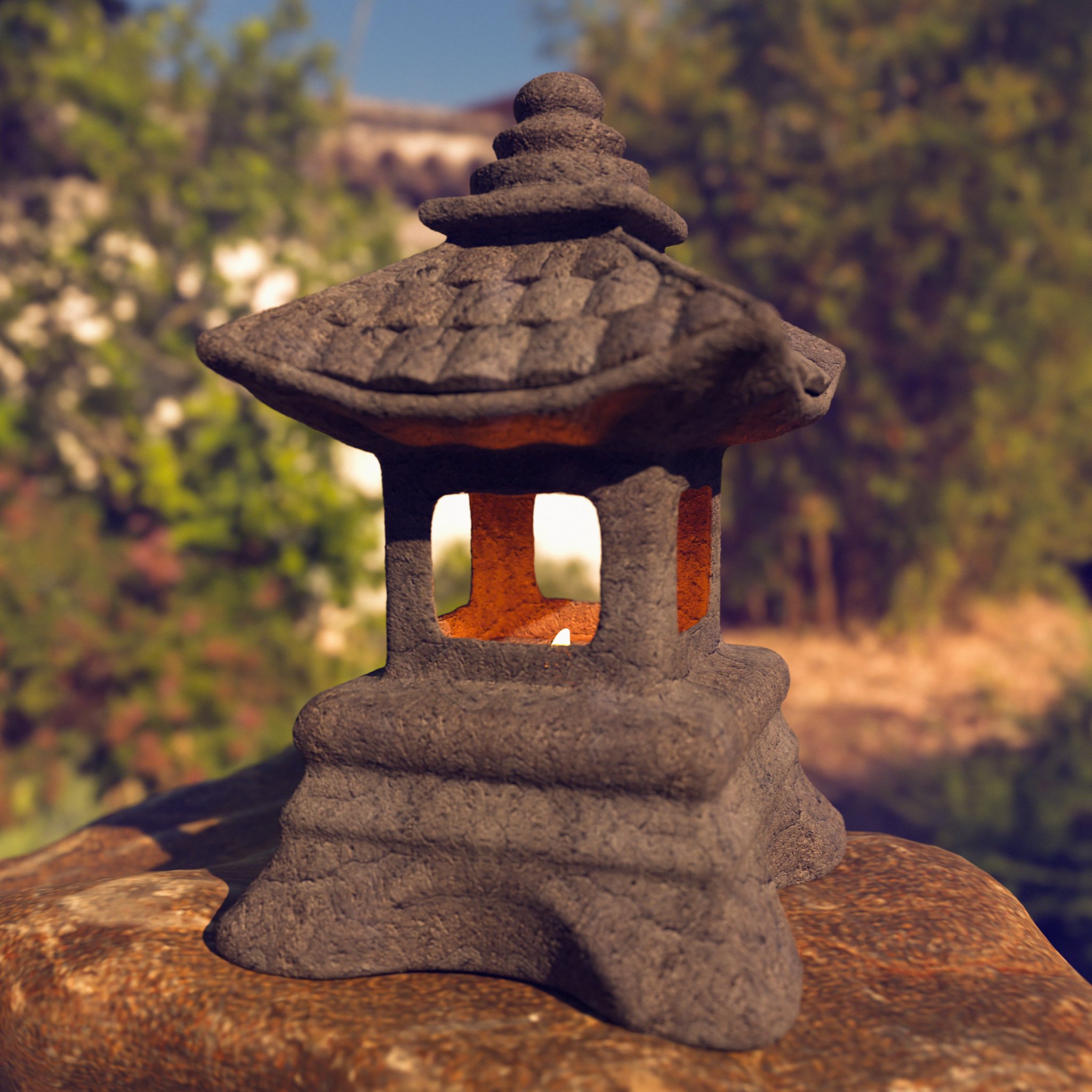 Zen Garden LED Lantern | Outdoor Lights models | BlenderKit