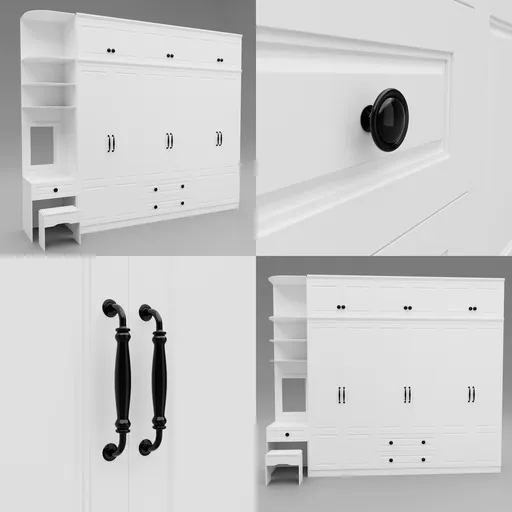 White wooden Wardrobe