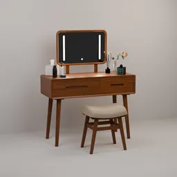 Solid Wood Makeup Vanity