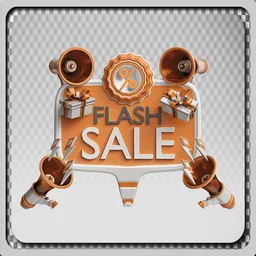 Flash Sale Icon with Megaphones