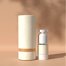 Sophisticated 3D-rendered leaf-textured container with pump dispenser, designed in Blender.