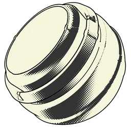 Procedural non-photorealistic shader for Blender Eevee with halftone and stylized shading effects, ideal for 3D cartoon aesthetics.