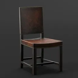 "Redesigned regular chair with leather seat and backrest, rendered in Cycles with realistic textures and beveled edges. 3D model for Blender 3D by Paul Kelpe featuring strong grain and bumped three-dimensional features. Upgrade your interior design with this stunning Designers Chair redo."