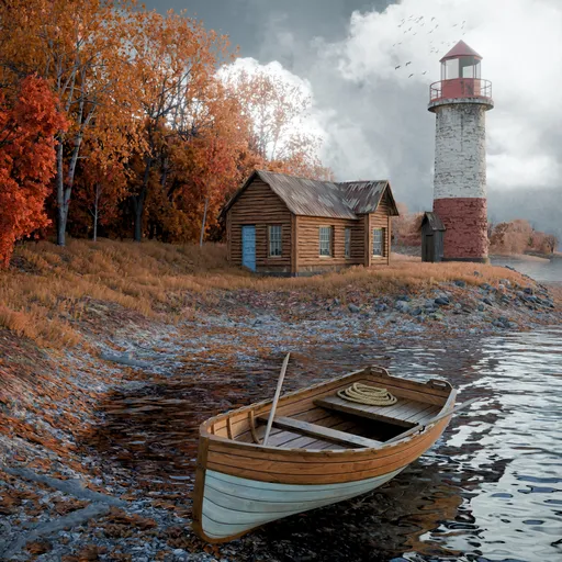 Cozy Autumn Lighthouse