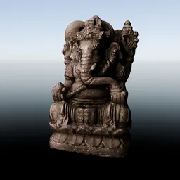 Black Stone Ganesha Statue | Photo Scan