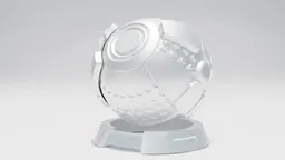 Detailed 3D shader ball on stand for material testing in Blender, ideal for visualizing edgewear effects.