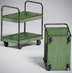 Vintage Industrial Two-Tier Cart
