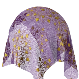 Royal Indian Gold Purple Pattern Fabric