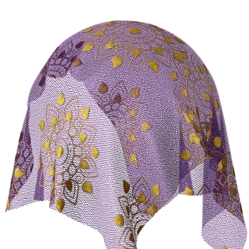 Royal Indian Gold Purple Pattern Fabric