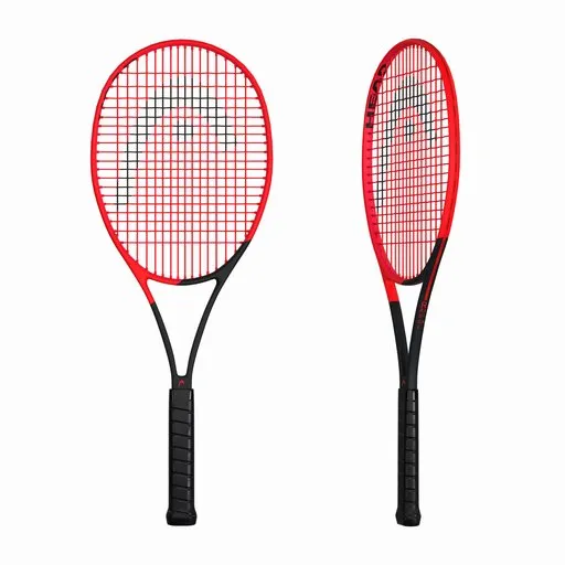 Detailed 3D Blender model of a high-performance tennis racket with a realistic design and texture.