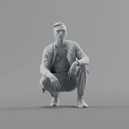 Lowpoly Squatting Guy